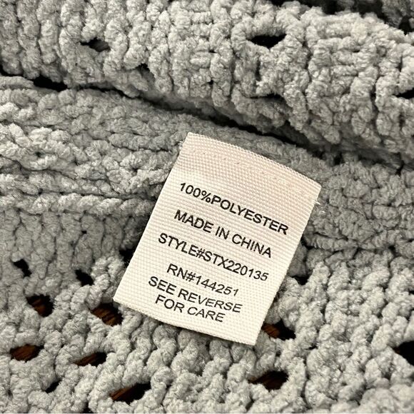 Jessica Simpson crop long sleeve open cardigan size medium very pale dust green - Picture 10 of 12